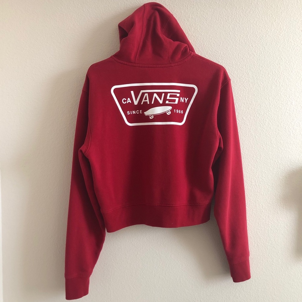 Vans red cropped hoodie